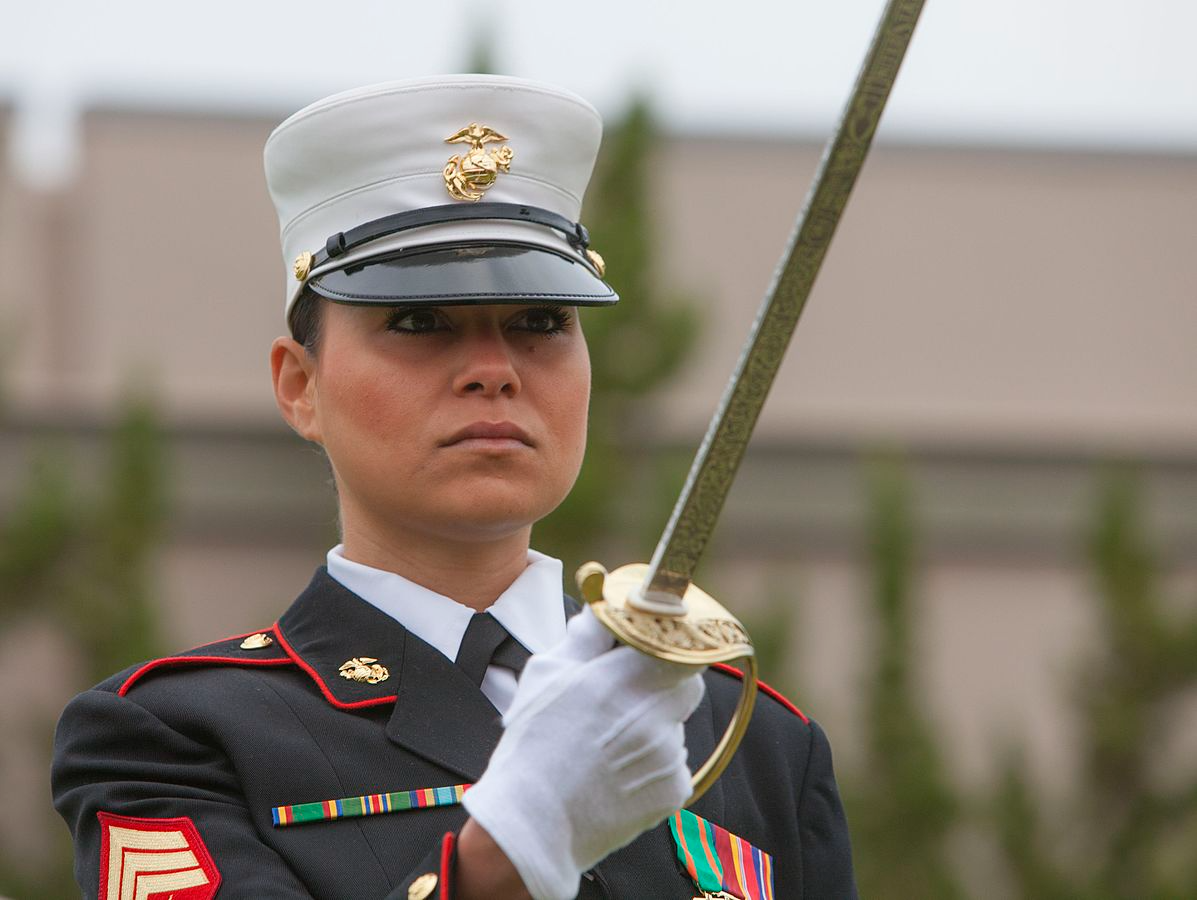 Marines honor womenE28099s history for morning colors 130318 M XW721 033